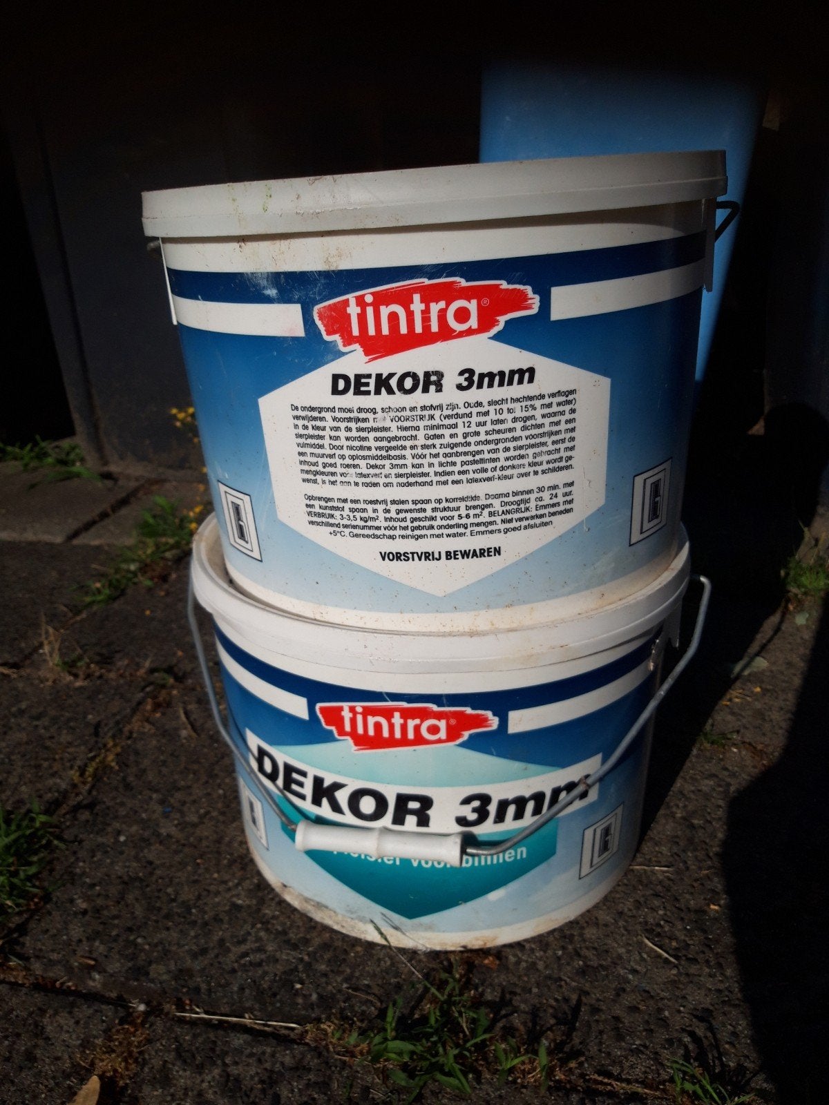 2x 18 kg TINTRA DEKOR 3mm Sierpleister - 10-12 m2 dekking, Ophalen, Overige kleuren, Nieuw, Verf