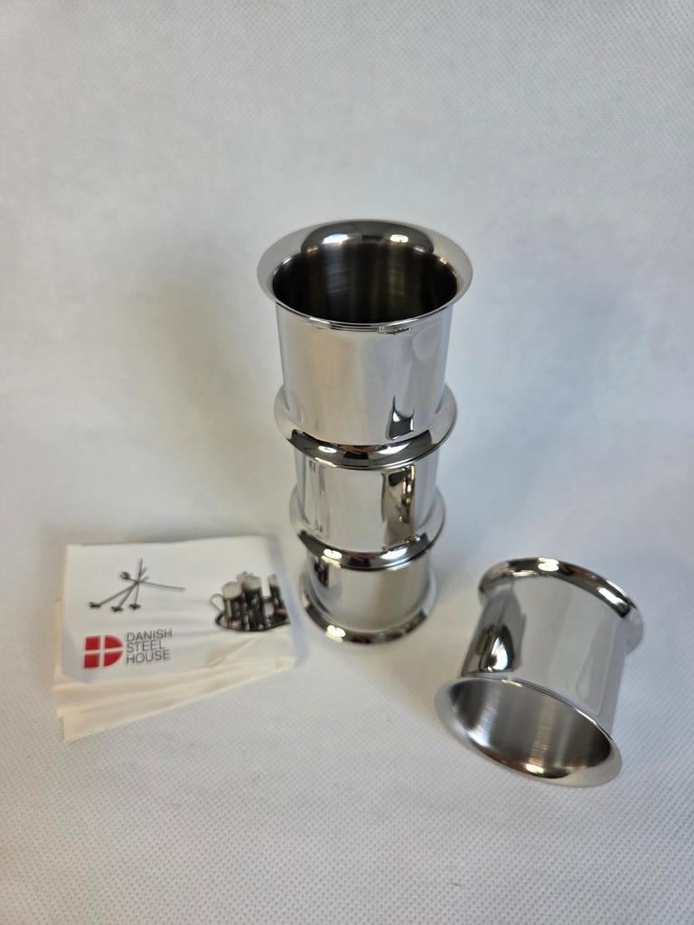 Vintage Danish Steel House Napkin Rings Set, Ophalen of Verzenden