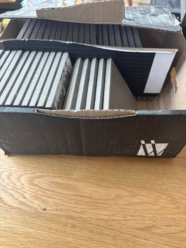 36 stuks Winckelmans tegels 10x10 cm, gris (GRU), nieuw, Ophalen, Keramiek, Nieuw, Minder dan 20 cm