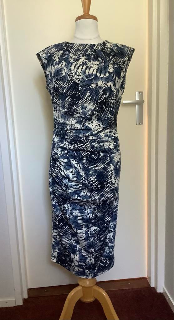 Rinascimento Jurk met Slangenprint - Maat L, Kleding | Dames, Jurken, Zo goed als nieuw, Maat 42/44 (L), Blauw, Onder de knie
