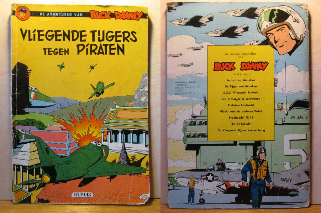 Buck Danny 28 - Vliegende Tijgers tegen piraten (1e druk SC), Eén stripboek, Ophalen of Verzenden, Gelezen, Charlier - Hubinon
