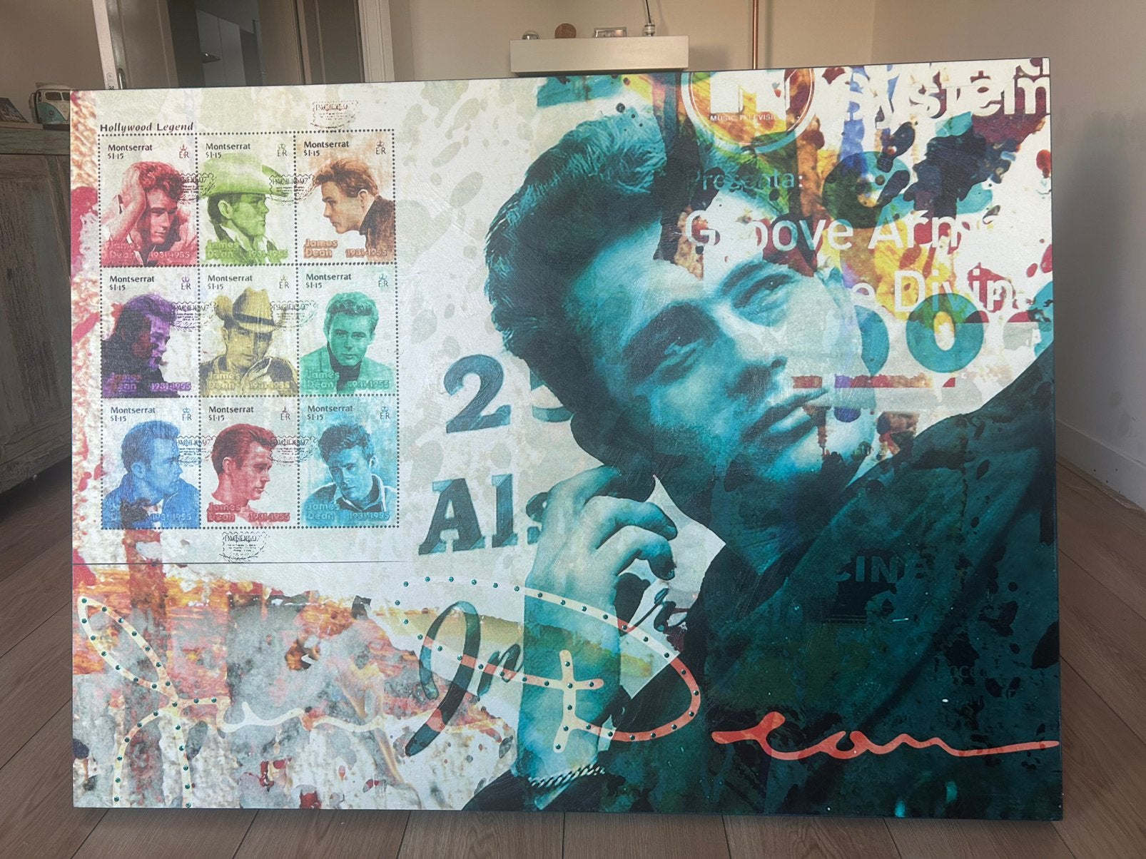 Wall art James Dean - 90 x 120 cm, Ophalen, Zo goed als nieuw, Schilderij, 100 tot 125 cm