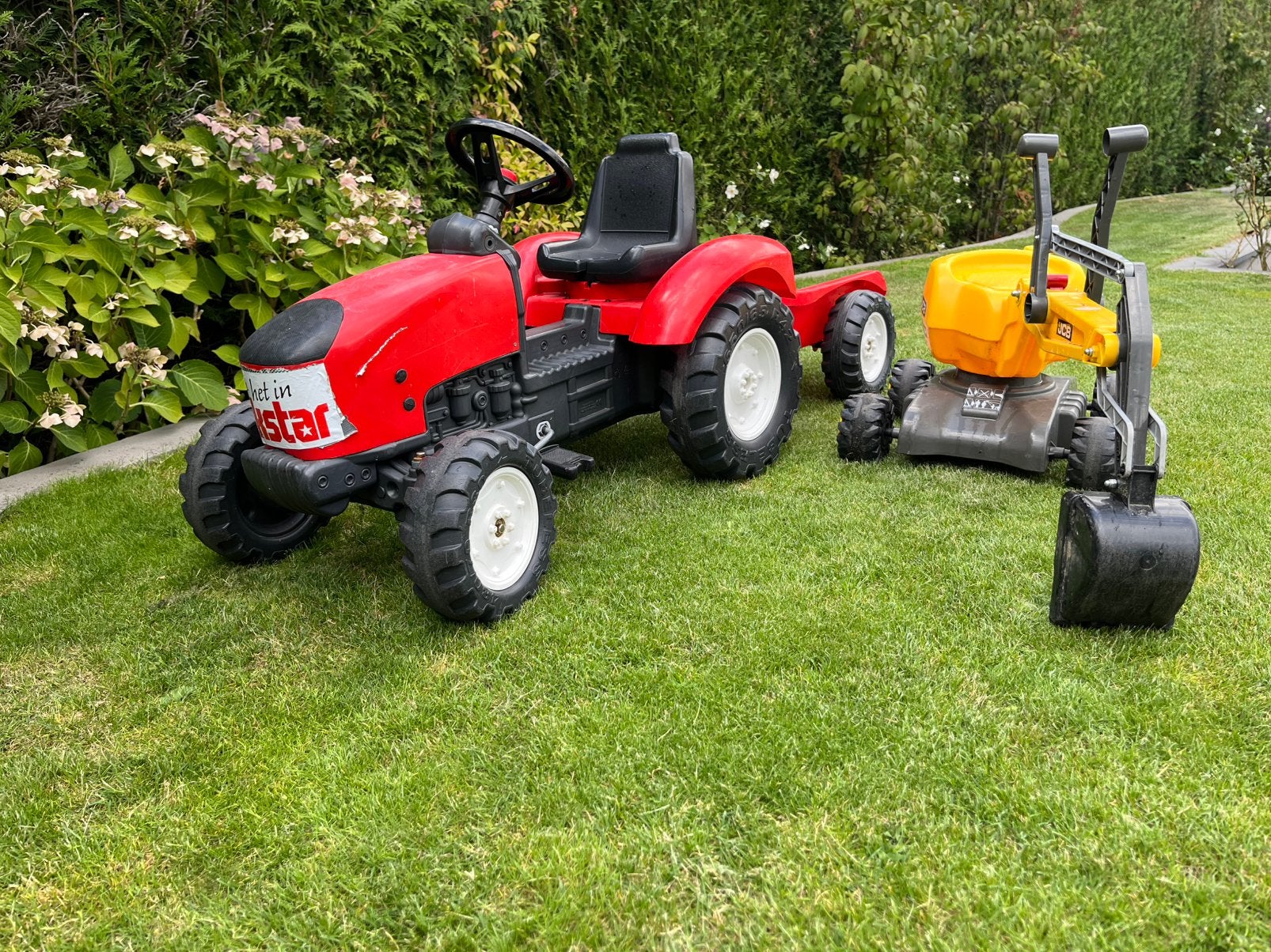 Rolly toys graafmachine, tractor en aanhanger, Ophalen, Gebruikt, Overige merken