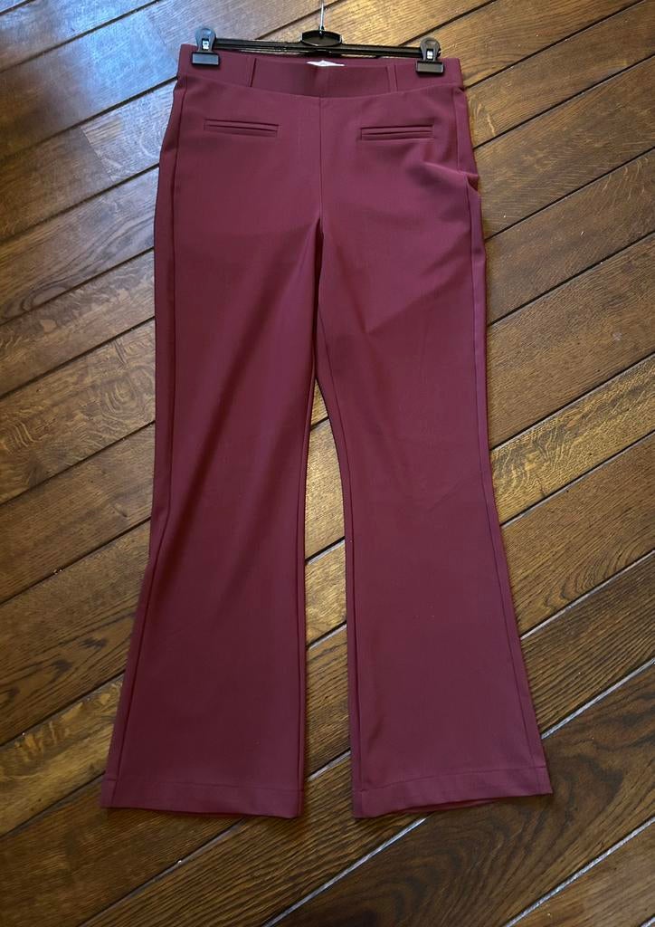 Bordeaux rode Studio Anneloes Bonded Flair broek, pantalon M, Maat 38/40 (M), Ophalen of Verzenden, Zo goed als nieuw, Lang