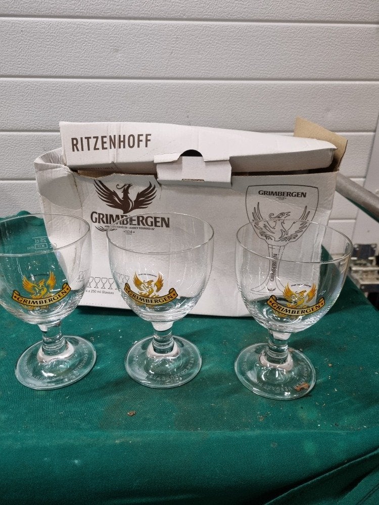 bier glazen grimbergen 250cl, Ophalen of Verzenden, 'T Olde Gre-j, Info@toldegrej.nl, Endepoelstraat 20f Didam