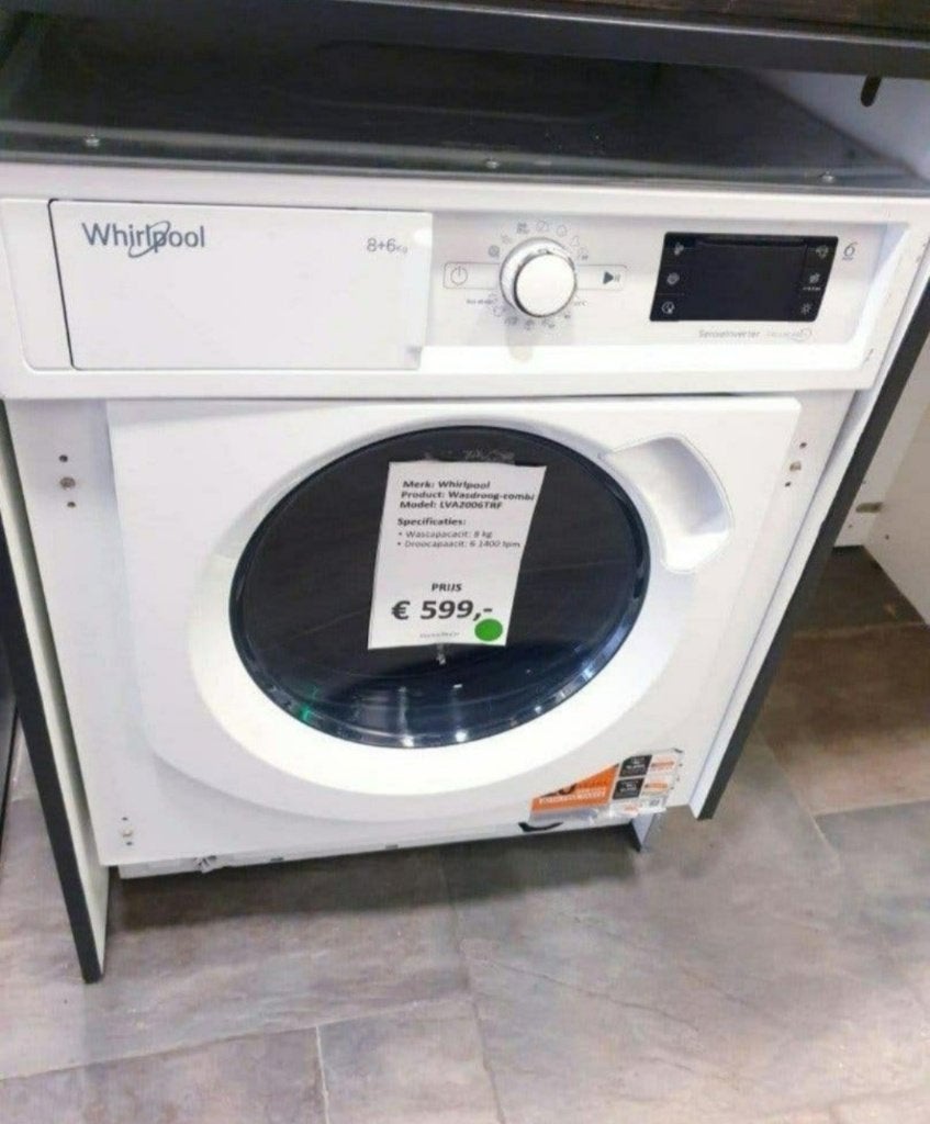 inbouw whirlpool wasdroog combi B KEUZE NIEUW inc garantie, 6 tot 8 kg, Ophalen, Nieuw, Minder dan 85 cm