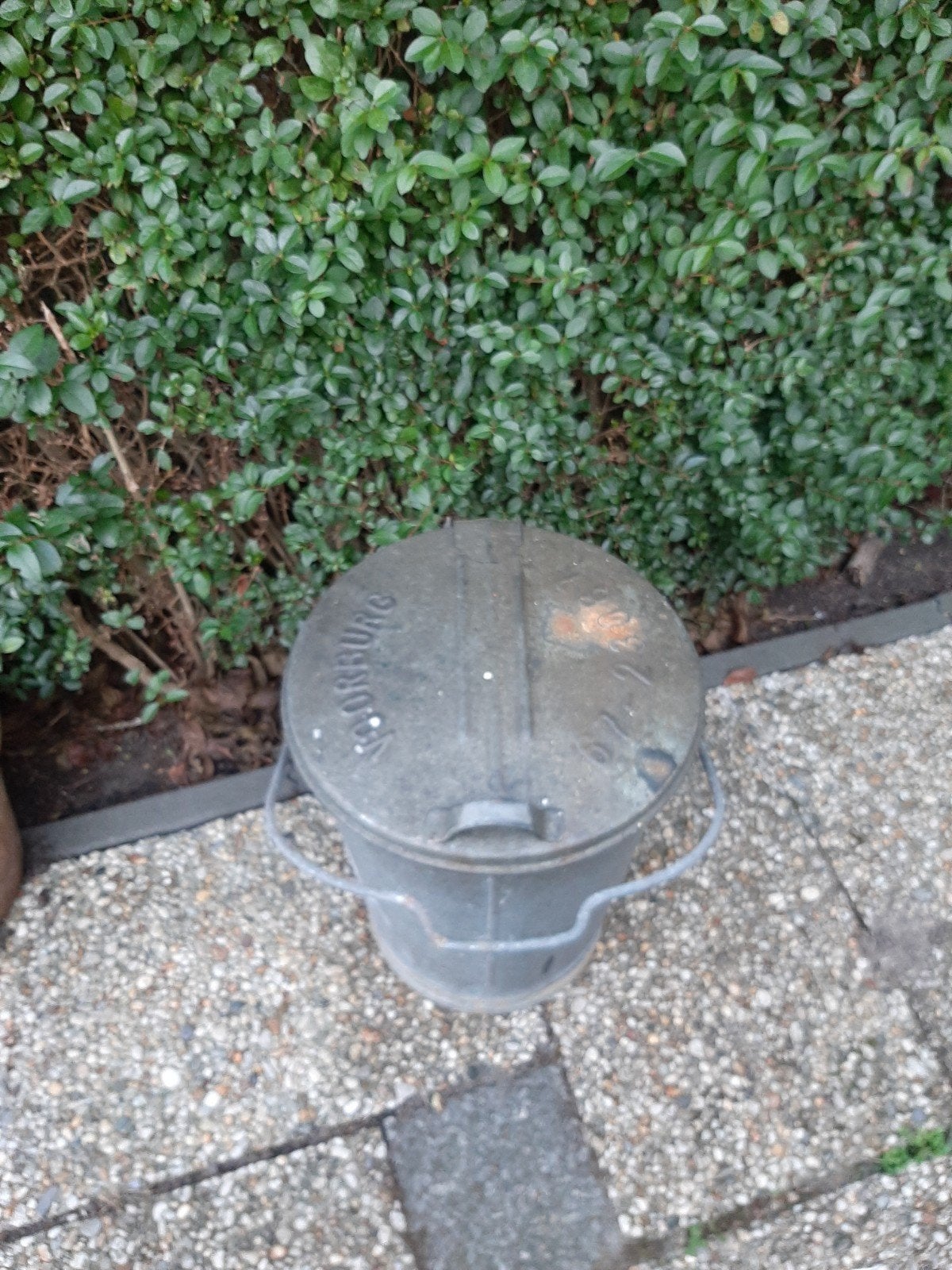 klassieke/zinken afvalbak/vuilnisbak /voorburg, Ophalen, Gebruikt, Gietijzer, Overige typen