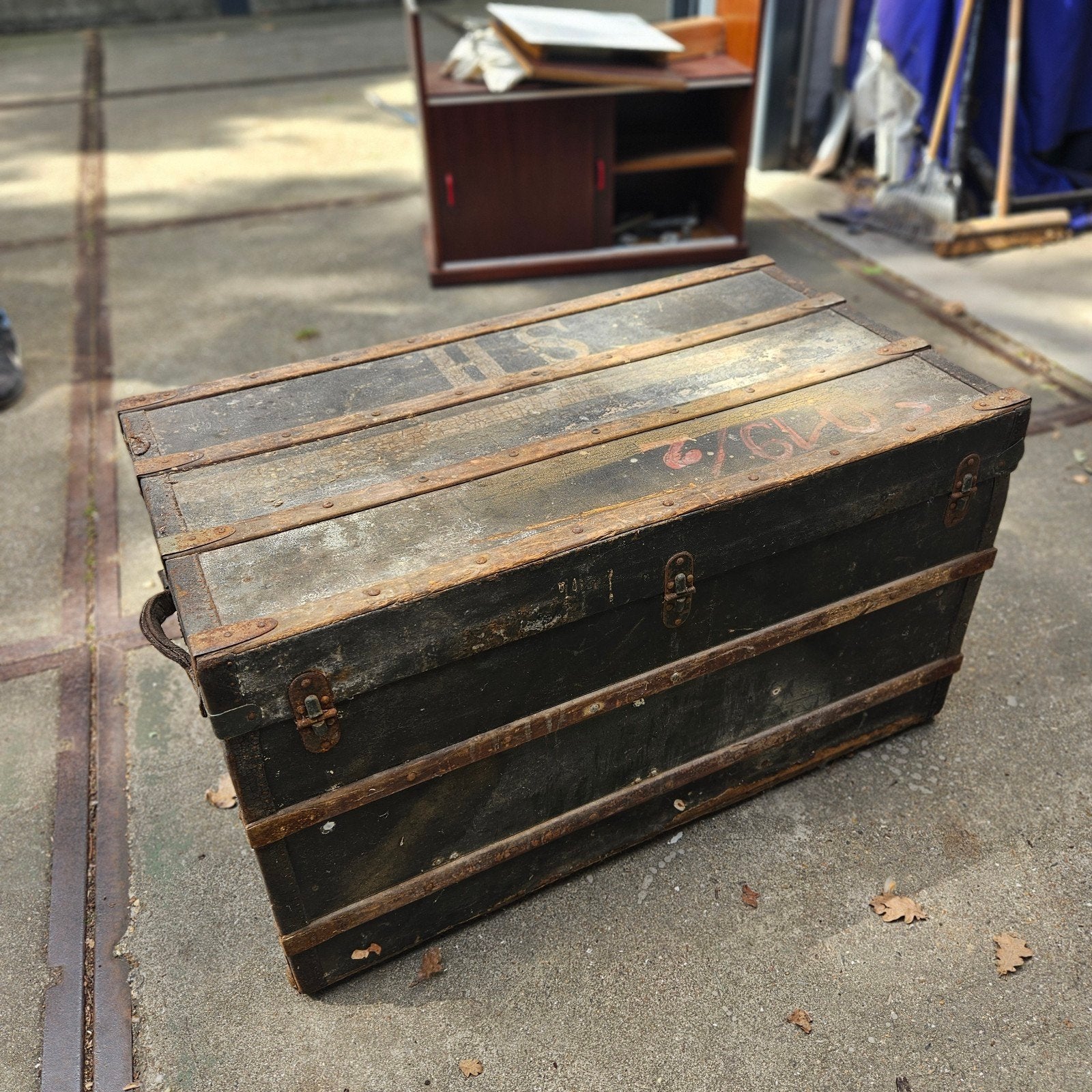 Antieke Hutkoffer St. Kraus & Co - Vintage Reiskoffer, Antiek en Kunst, Ophalen