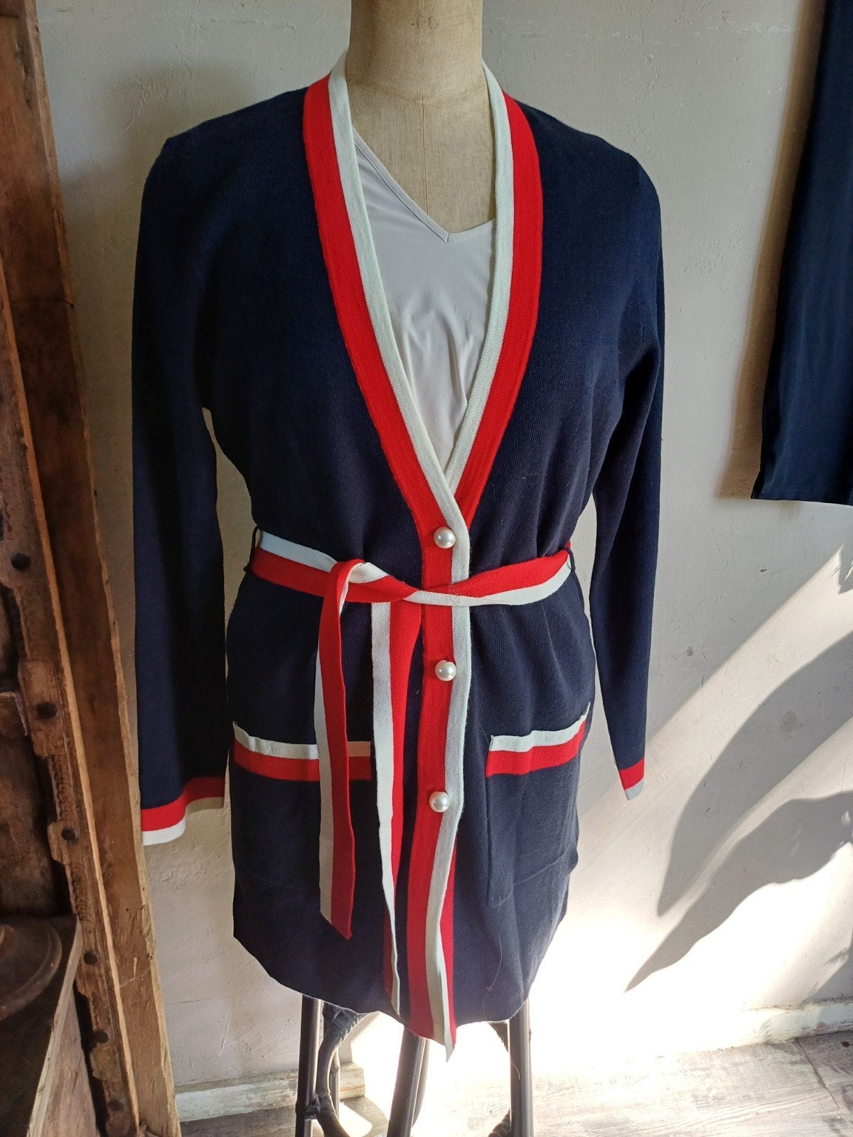 Prachtig donkerblauw vest van Promiss , M, Kleding | Dames, Truien en Vesten, Maat 38/40 (M), Promiss, Blauw, Nieuw