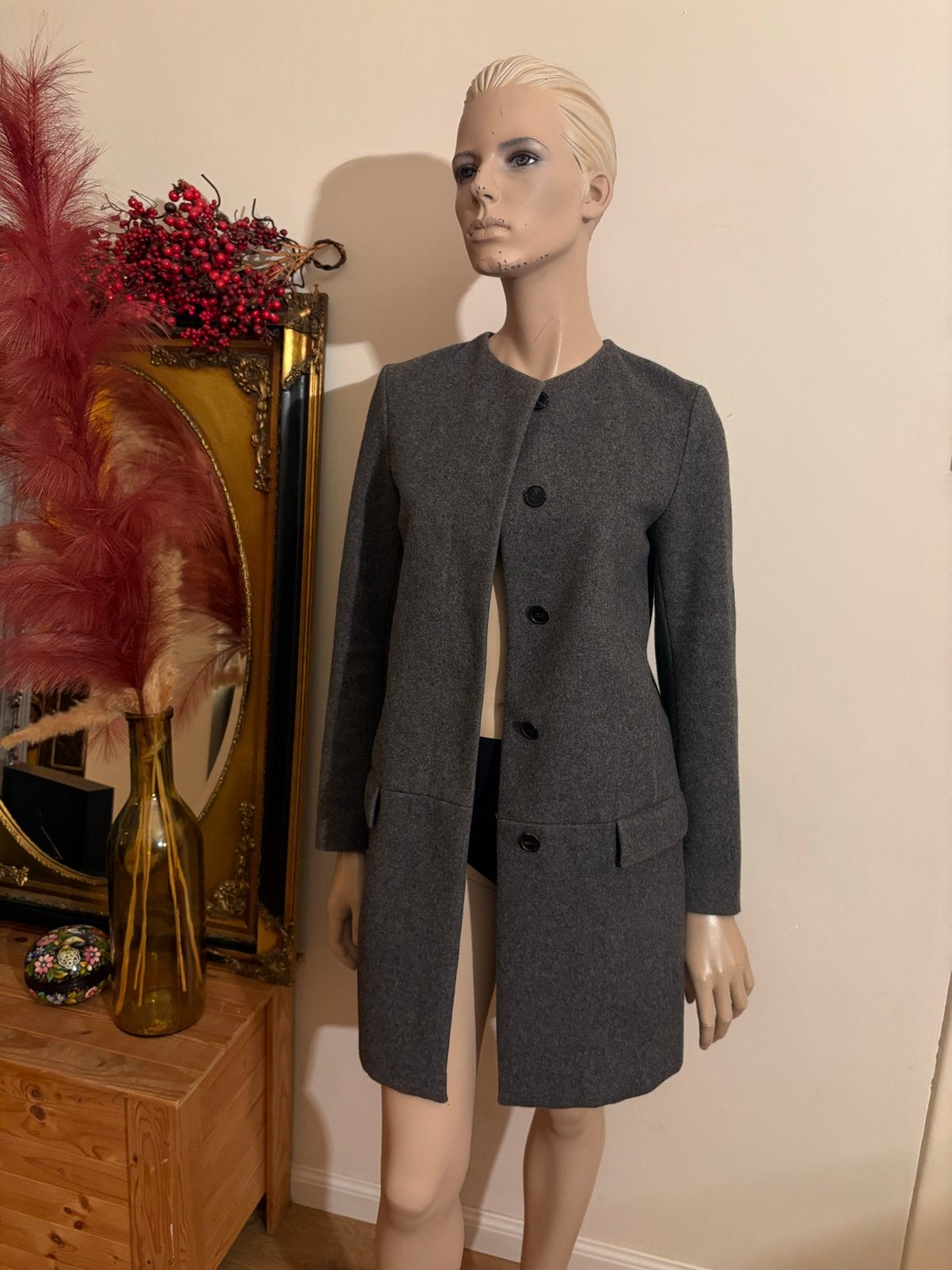 Acne Studios wollen jas - Grijs - Maat 38/40 (M), Kleding | Dames, Ophalen of Verzenden, Zo goed als nieuw, Maat 38/40 (M), Grijs