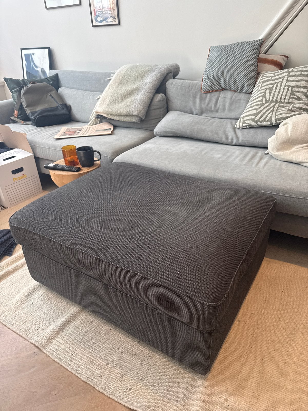 IKEA Kivik poef - 2 jaar oud, Ophalen, Vierkant, Zo goed als nieuw, 75 tot 100 cm
