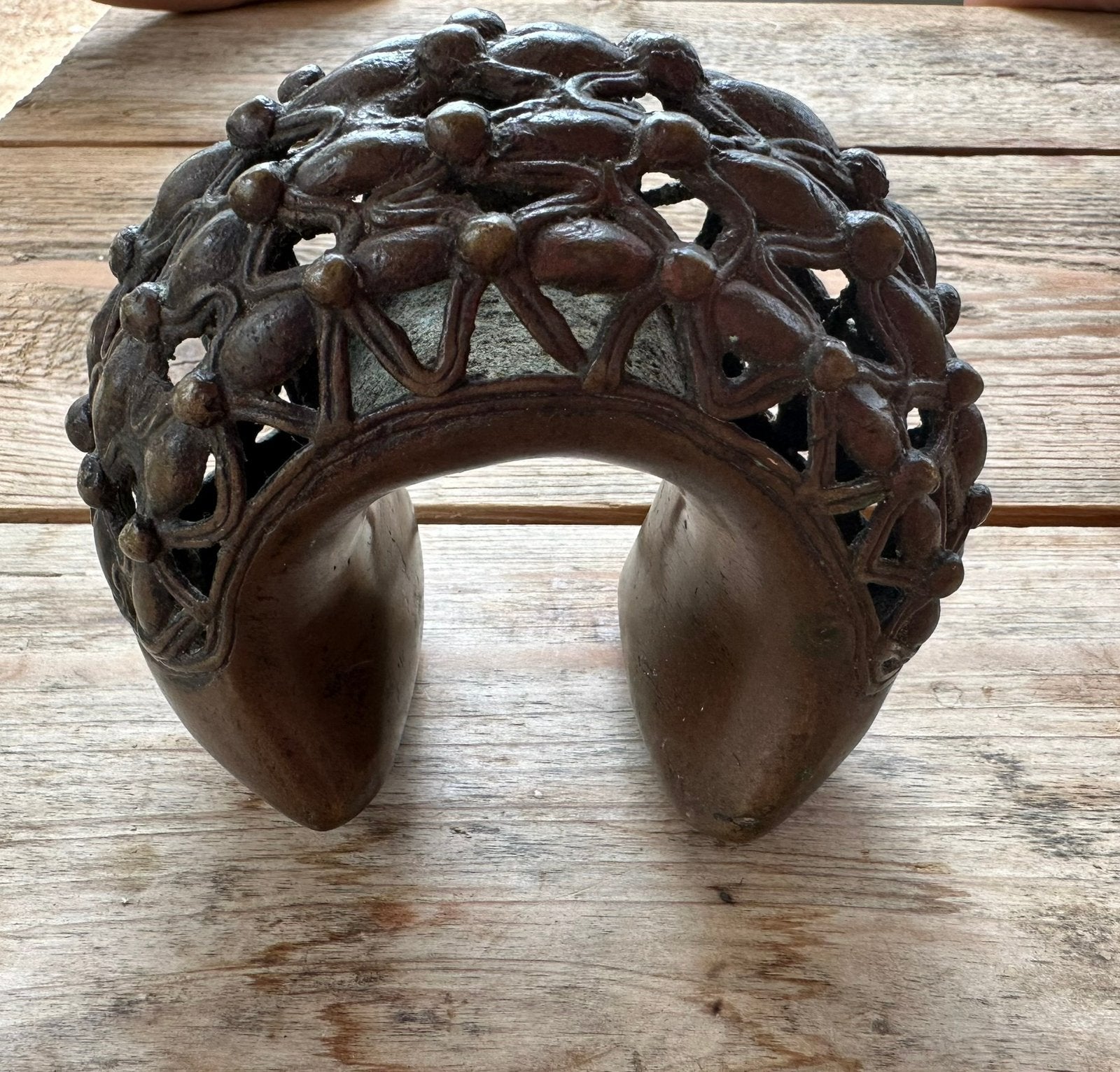 Antieke West-Afrikaanse bronzen valuta armband, Manilla., Ophalen of Verzenden, Brons