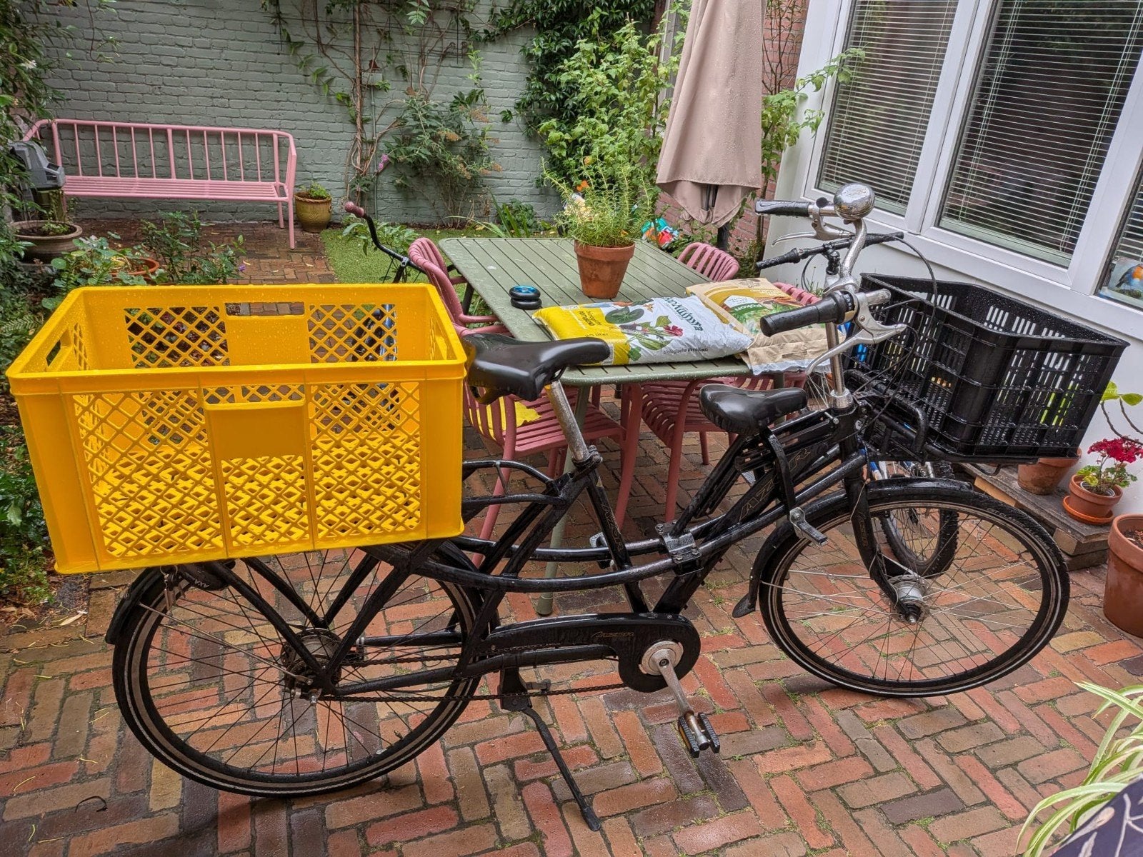 Azor fiets met twee achterzitjes, nu als bakfiets, Ophalen of Verzenden, Gebruikt, 3 kinderen, Overige merken