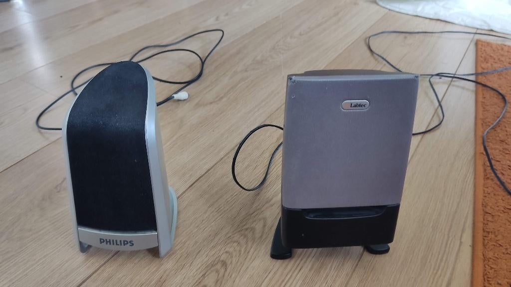 Philips Speakers + Labtec Speakers, Computers en Software, Pc speakers, Ophalen, Zo goed als nieuw, Philips