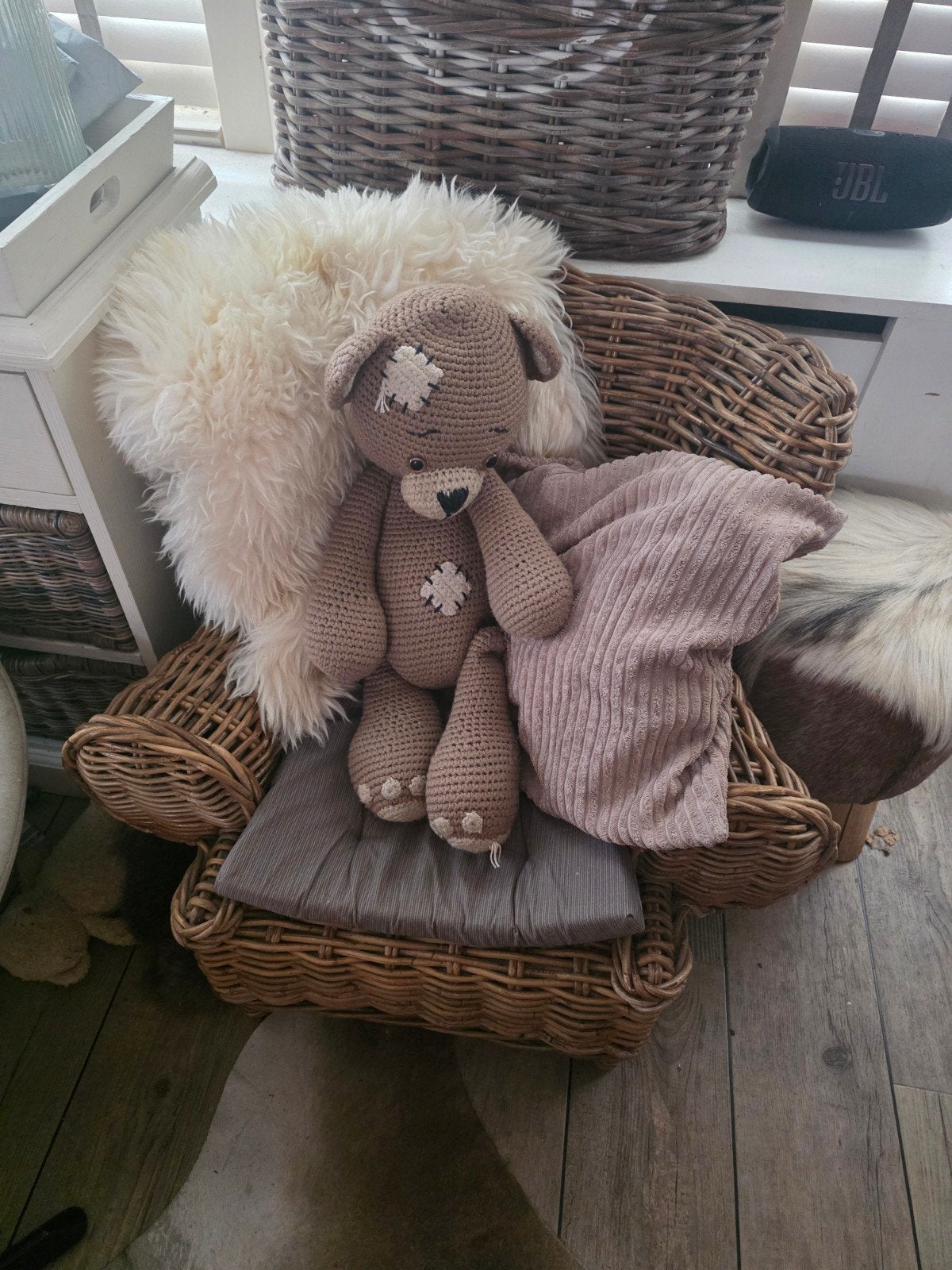 Rieten kinderfauteuil Riviera Maison stijl, Kinderen en Baby's, Ophalen, Zo goed als nieuw, Stoel