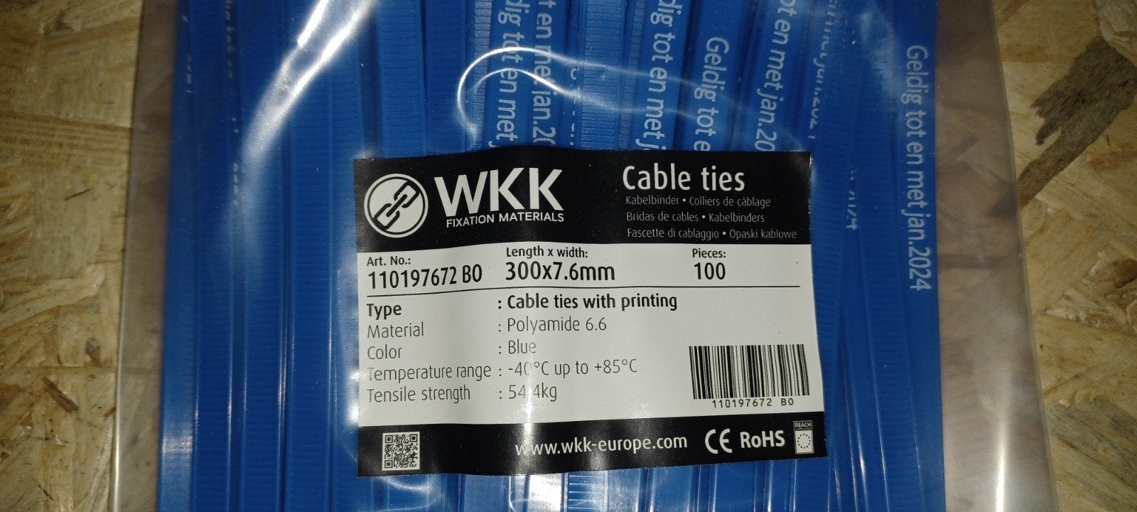 WKK Tyraps 300x7.6mm - 40 pakjes beschikbaar, Ophalen of Verzenden, Nieuw, Overige typen