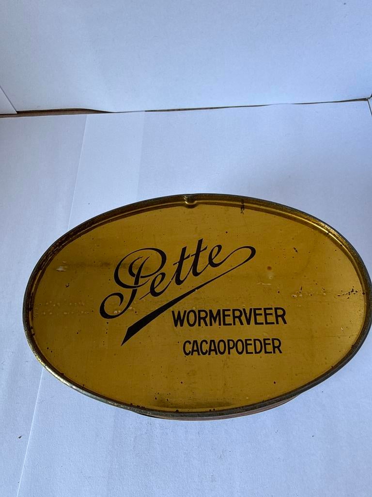 Pette Wormerveer Cacaopoeder blik, Verzamelen, Blikken, Ophalen of Verzenden, Gebruikt, Overige, Overige merken