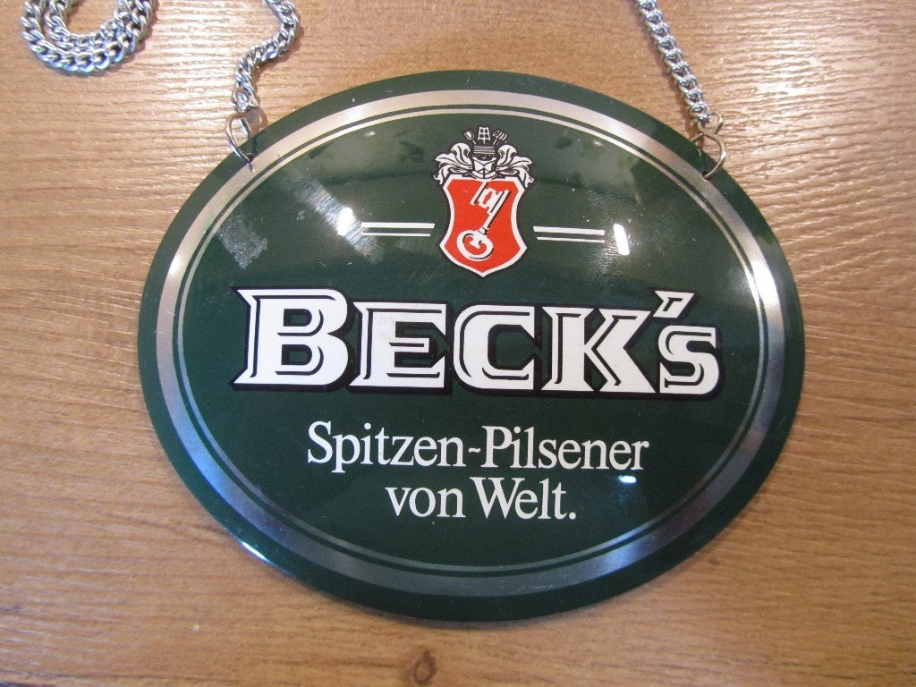 Beck's biertap schild, Verzamelen, Biermerken, Ophalen of Verzenden, Reclamebord, Plaat of Schild, Overige merken