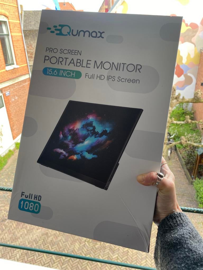 Qumax Pro Screen Draagbare Monitor 15.6 inch Full HD IPS, Computers en Software, Monitoren, Ophalen, HDMI, IPS, Nieuw