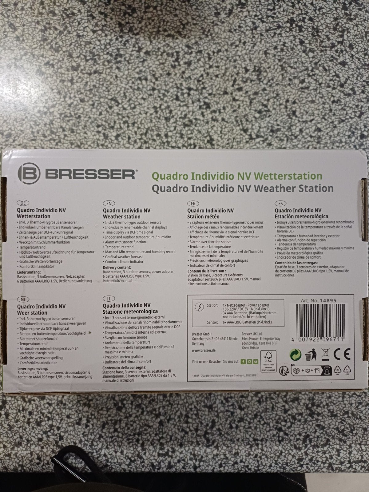 Bresser Quadro Indivio NV Weerstation - Nieuw in doos, Audio, Tv en Foto, Weerstations en Barometers, Ophalen of Verzenden, Nieuw