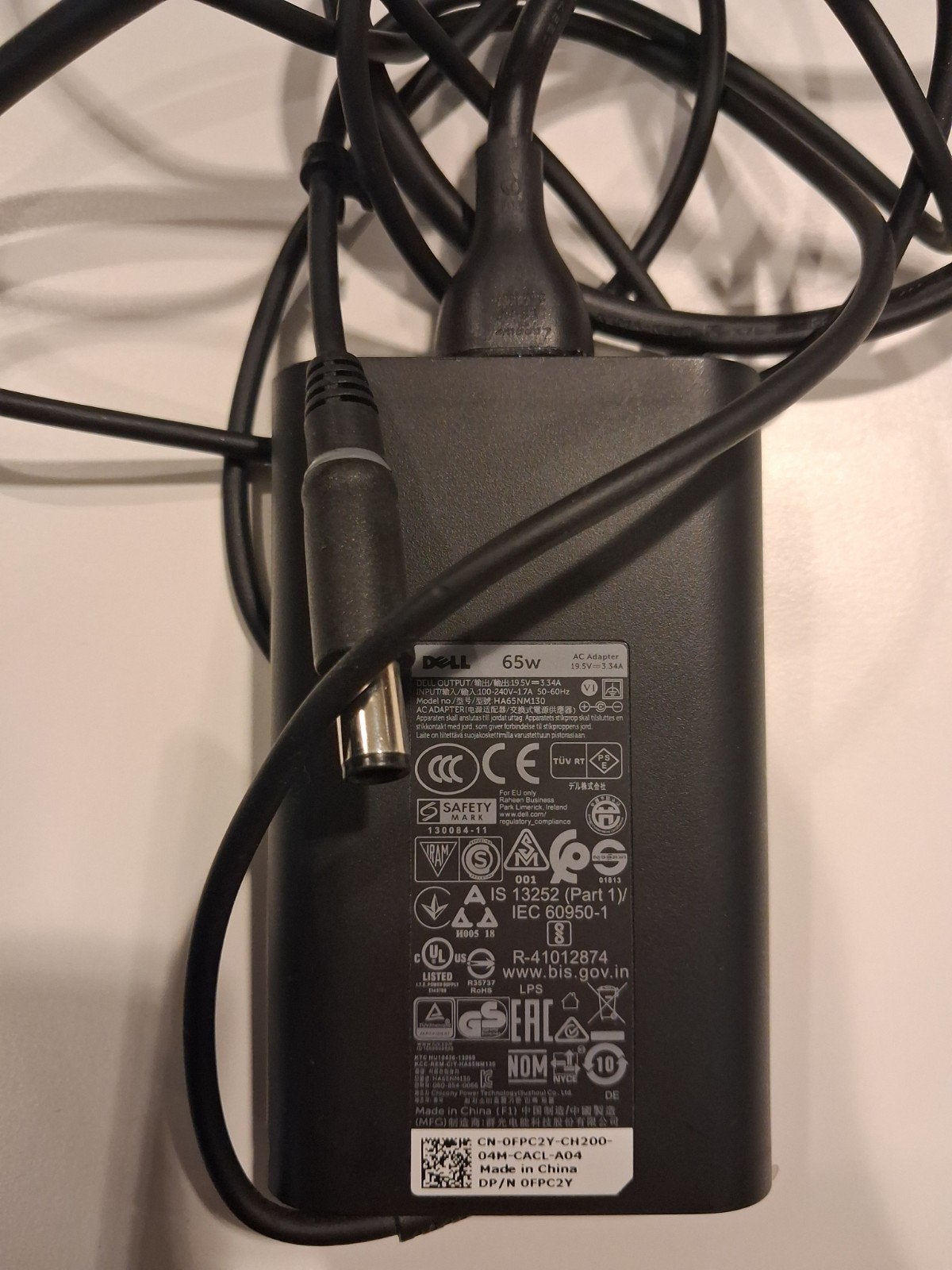 Dell 65W AC Adapter - Oplader voor Laptop, Computers en Software, Laptop-opladers, Ophalen of Verzenden, Gebruikt, Dell