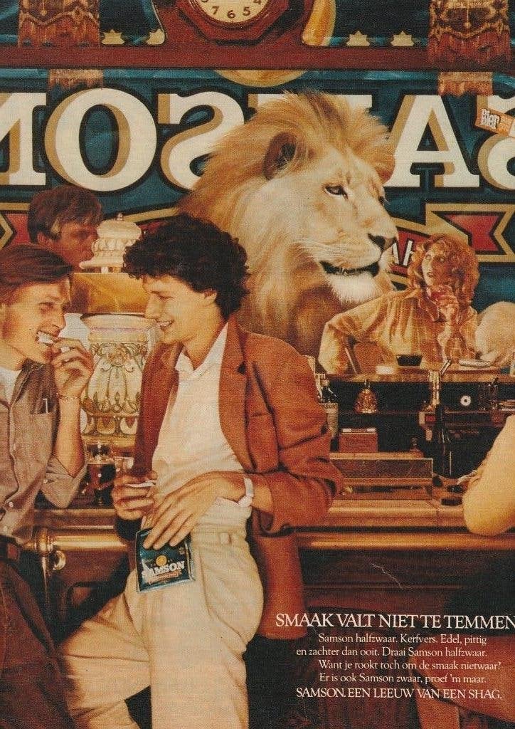 Retro reclame 1980 Samson shag smaak valt niet te temmen, Verzamelen, Retro, Overige typen, Verzenden