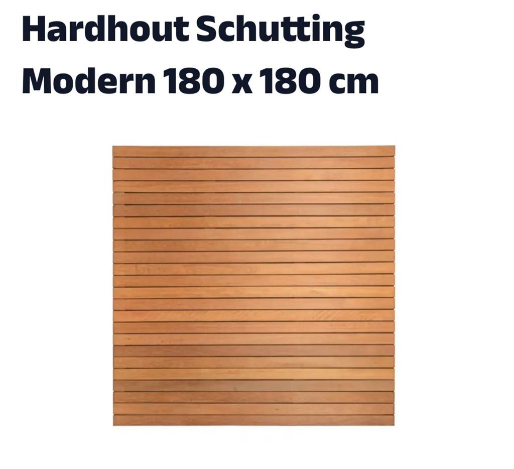2 stuks Nieuwe hardhout schutting, Ophalen, 1 tot 2 meter, Minder dan 3 meter, Nieuw