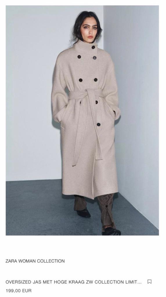 Zara Jas / Mantel dames beige oversized - Nieuw met kaartjes, Ophalen of Verzenden, Nieuw, Maat 36 (S), Beige