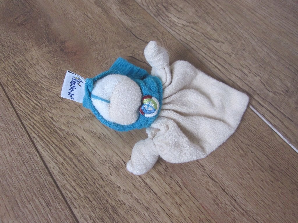 Keptin-Jr lichtbruin badstof knuffel rinkel doekje popje, Overige merken, Overige karakters, Met geluid, Overige typen