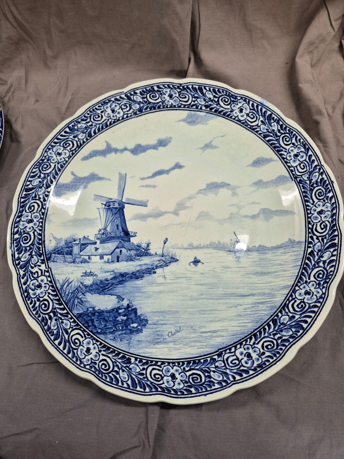 Groot Delfts Blauw Wandbord - Royal Sphinx Maastricht, Antiek en Kunst, Ophalen of Verzenden