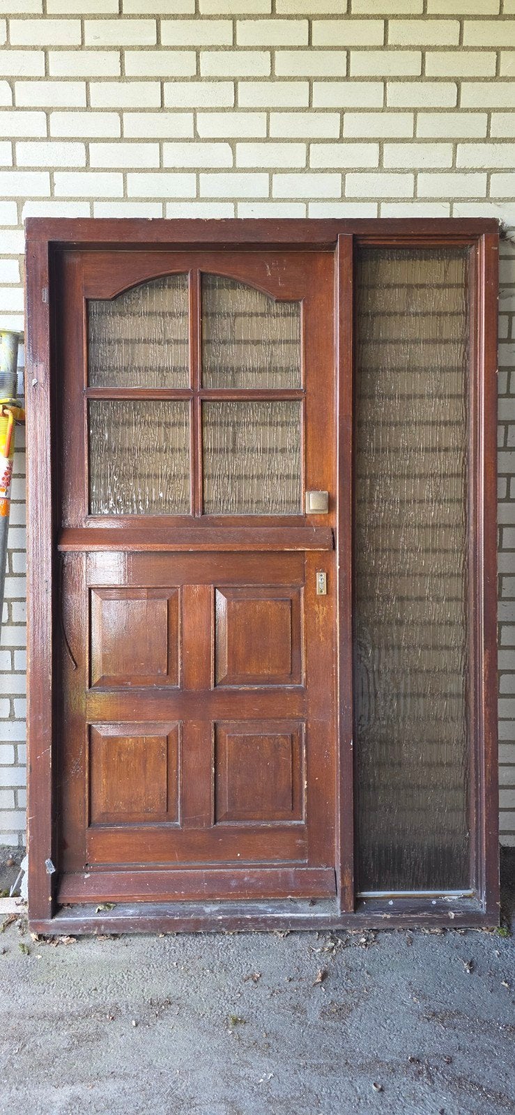 Houten Buitendeur met Zijlicht - Klassiek Design, Doe-het-zelf en Verbouw, Deuren en Horren, Ophalen, Gebruikt, 120 cm of meer