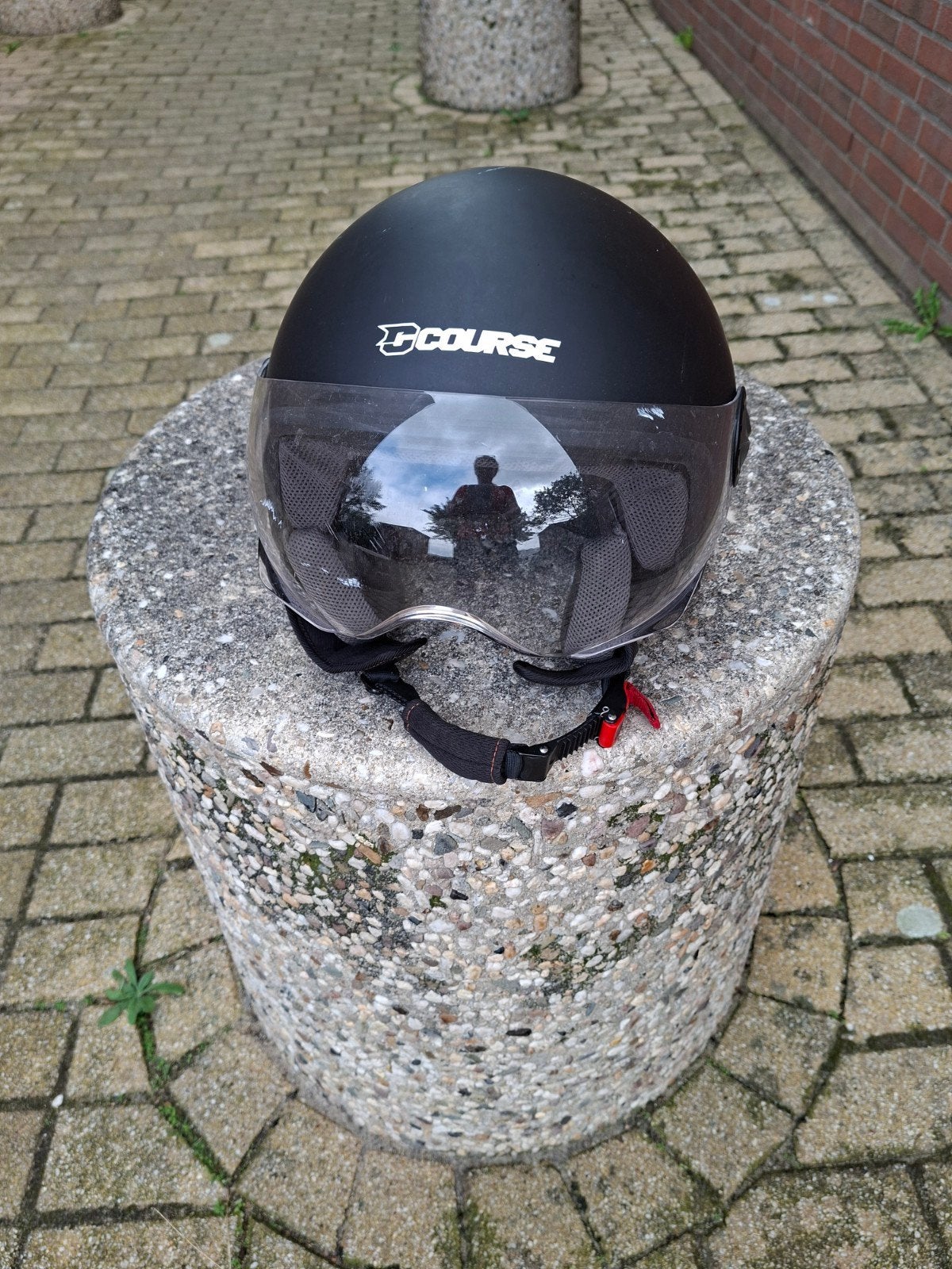 Course Jethelm Mat Zwart - Scooter/Urban Helm, Fietsen en Brommers, Ophalen, Gebruikt, Large, Course