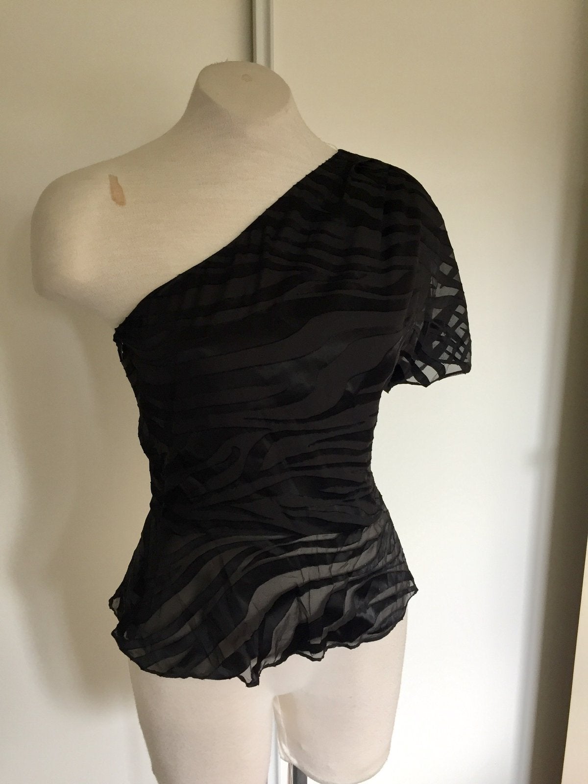 Scotch and soda zwarte avond feest top 1 shoulder mt s xs, Zwart, Ophalen of Verzenden, Zo goed als nieuw, Maat 36 (S)