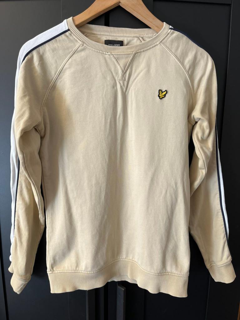 Lyle & Scott Sweater - Beige met strepen, Maat 48/50 (M), Beige, Ophalen of Verzenden, Lyle & Scott