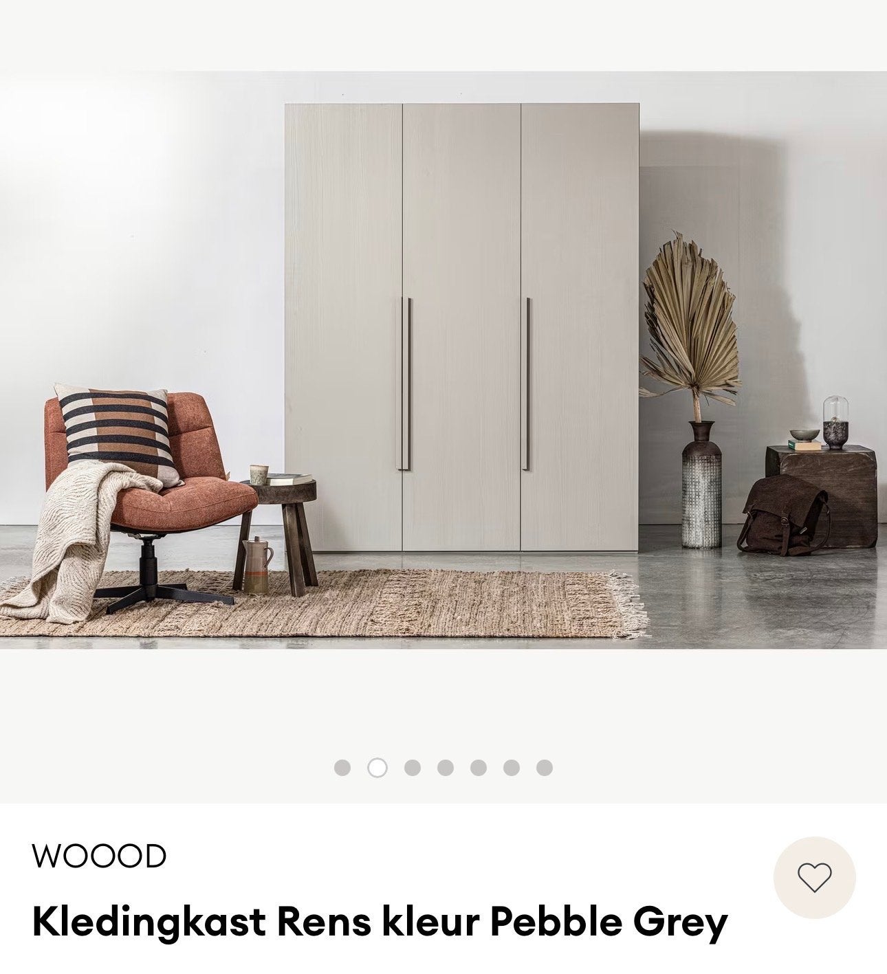 WOOOD Kledingkast Grey, 200 cm of meer, 150 tot 200 cm, Ophalen of Verzenden, Zo goed als nieuw