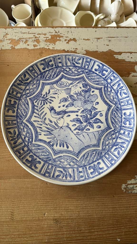 Gien OISEAU BLEU taartschaal, Ophalen of Verzenden, Zo goed als nieuw, Overige stijlen, Schaal of Schalen