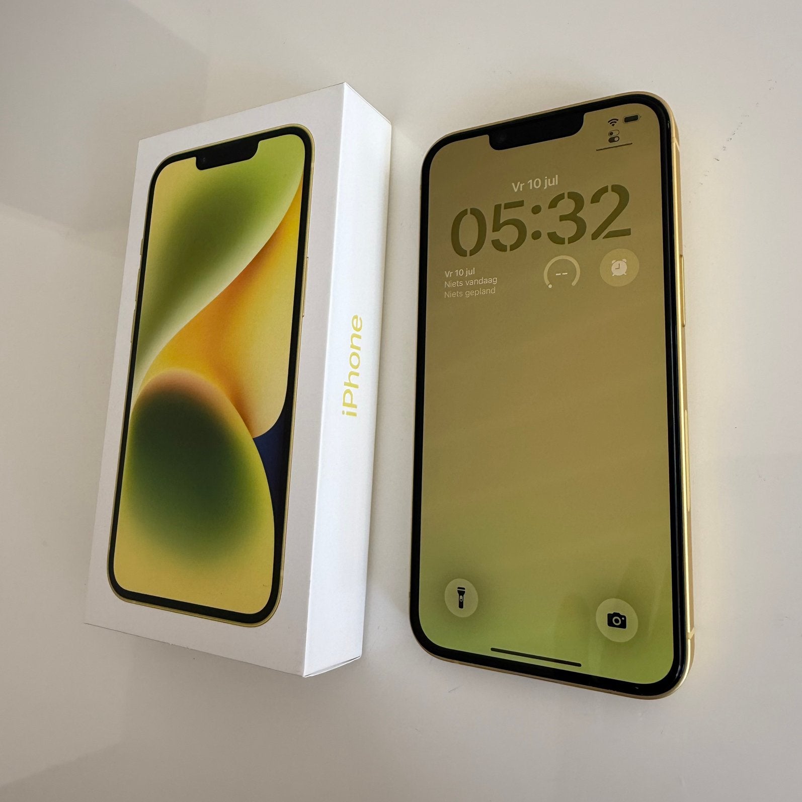 iPhone 14, Telecommunicatie, Mobiele telefoons | Apple iPhone, 128 GB, Info@iphonereparatiebollenstreek.nl, Geel, Ophalen of Verzenden