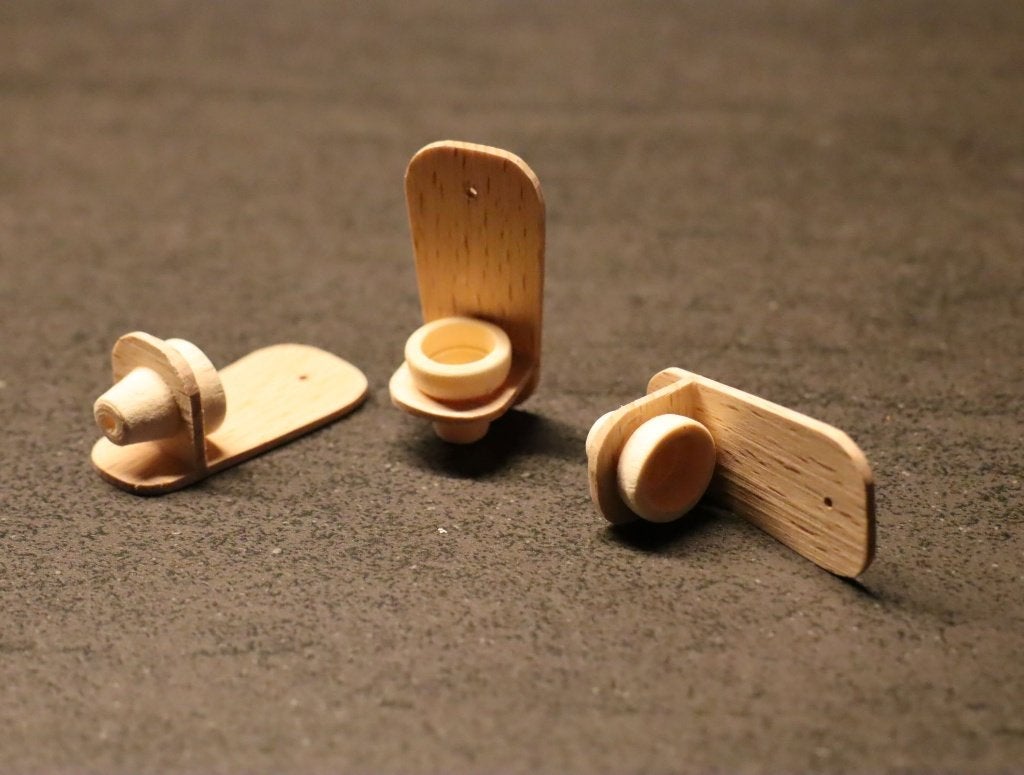 Handgemaakte beuken wandhangers met houten potjes., Ophalen of Verzenden, Nieuw, Gebruiksvoorwerp