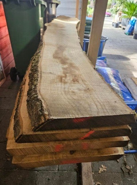 Boomstamplank - dikke plank - schaaldeel 5cm dik Essen, Doe-het-zelf en Verbouw, Hout en Planken, Ophalen, Minder dan 25 mm, Eiken