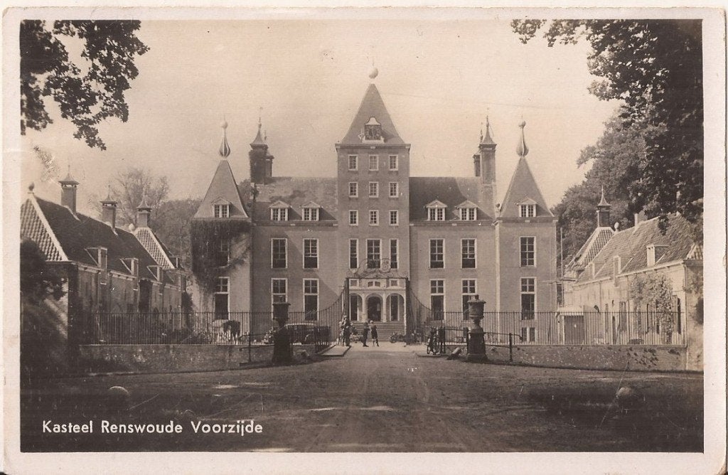 Kasteel Renswoude Voorzijde 1940 uitg. J. Brunt, Ophalen of Verzenden, 1940 tot 1960, Gelopen, Utrecht