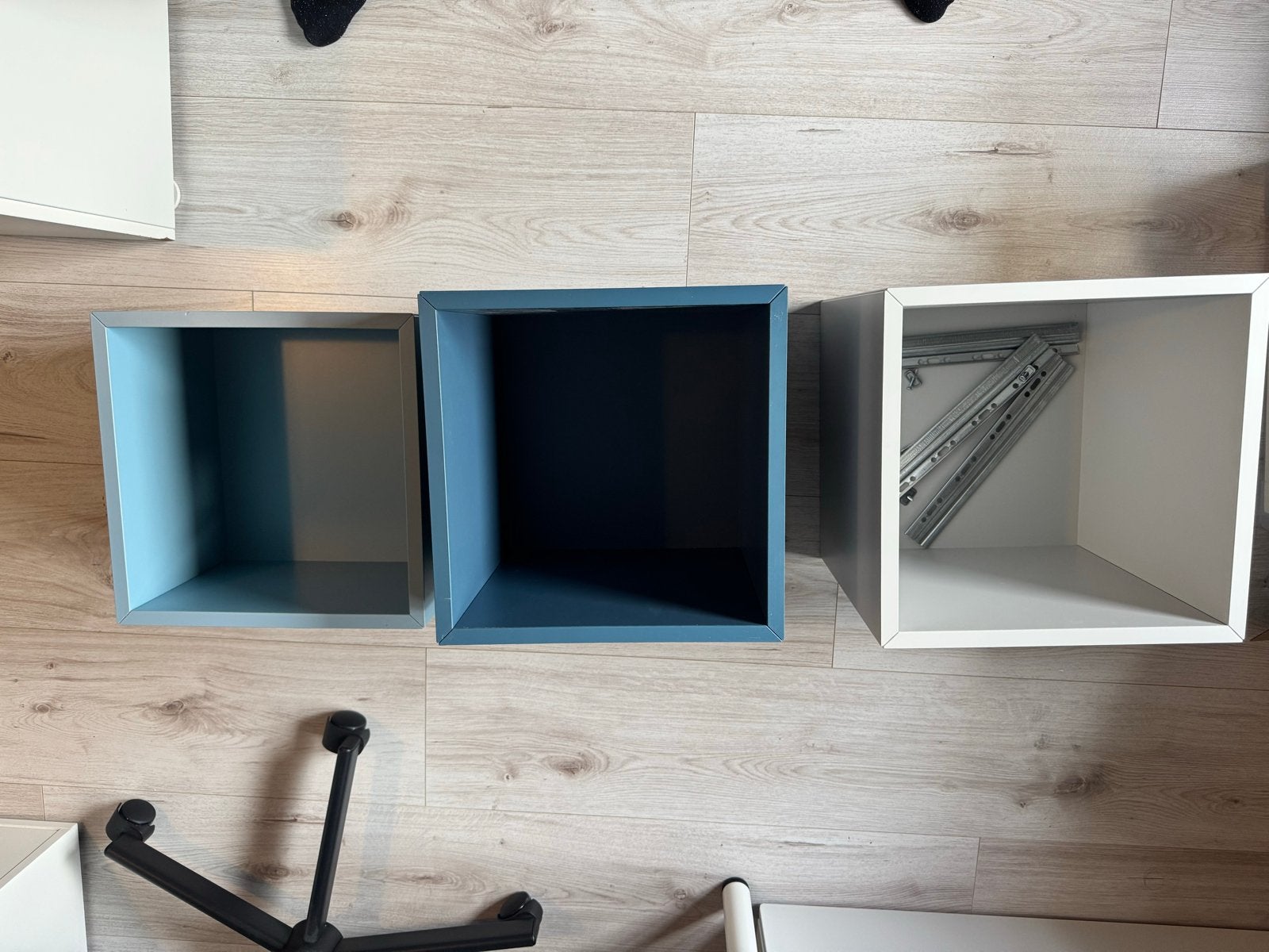Ikea Wandkubussen - Blauw, Lichtblauw, Grijs (3 stuks), Ophalen, Gebruikt