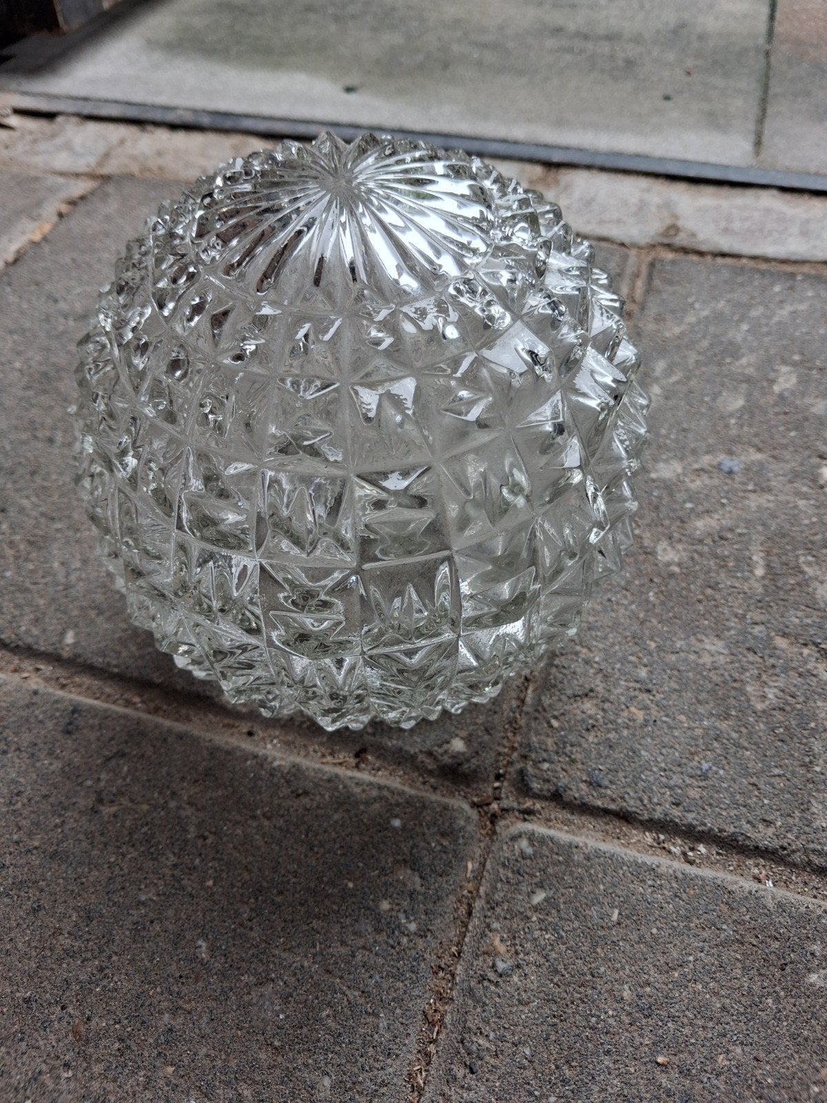vintage glazen lamp(bol) doorsnee 7.5 cm, Ophalen, Zo goed als nieuw, Glas