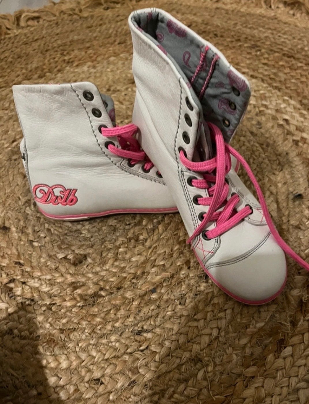 Witte Devalab sneakers met roze veters en zolen maat 35, Ophalen of Verzenden, Meisje, Schoenen