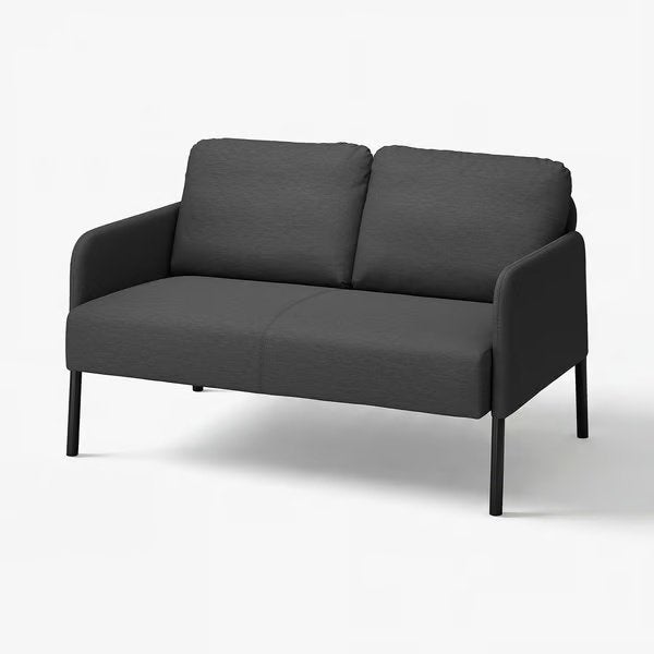 IKEA 2-zitsbank – donkergrijs – netjes onderhouden, Ophalen, Gebruikt, Tweepersoons, 75 tot 100 cm