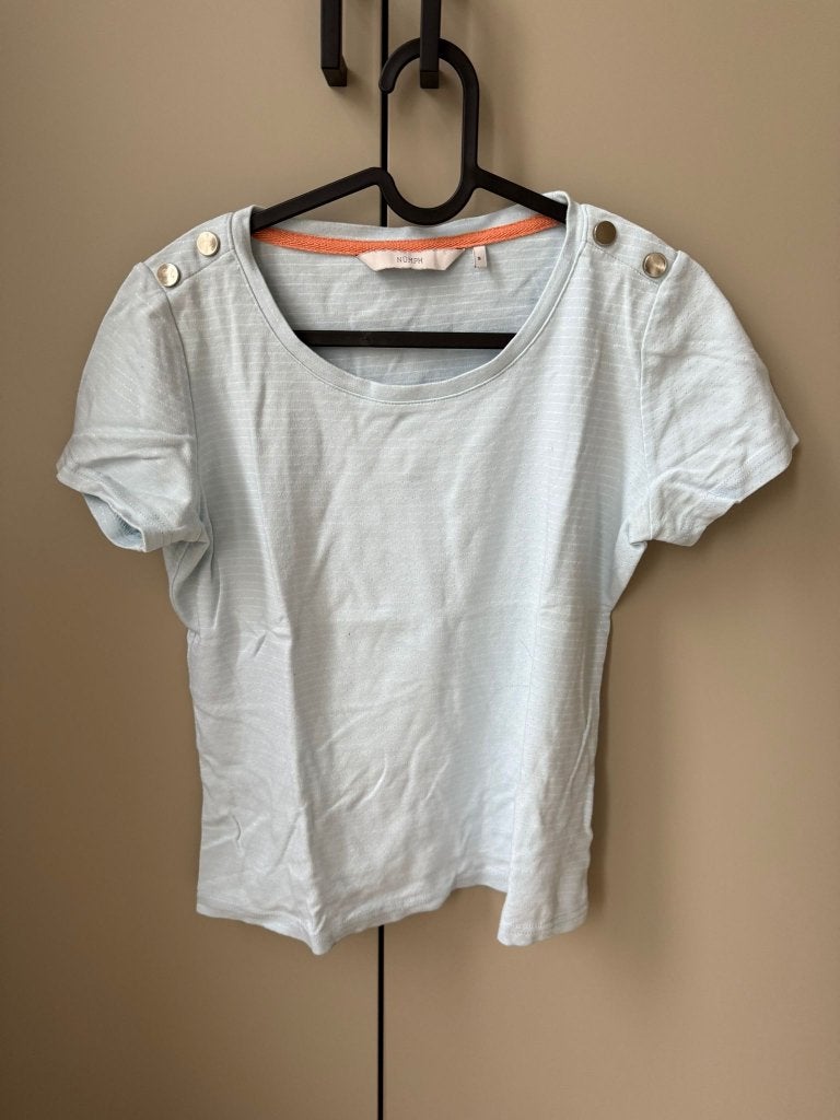 T-shirt Numph, Blauw, Ophalen of Verzenden, Zo goed als nieuw, Korte mouw