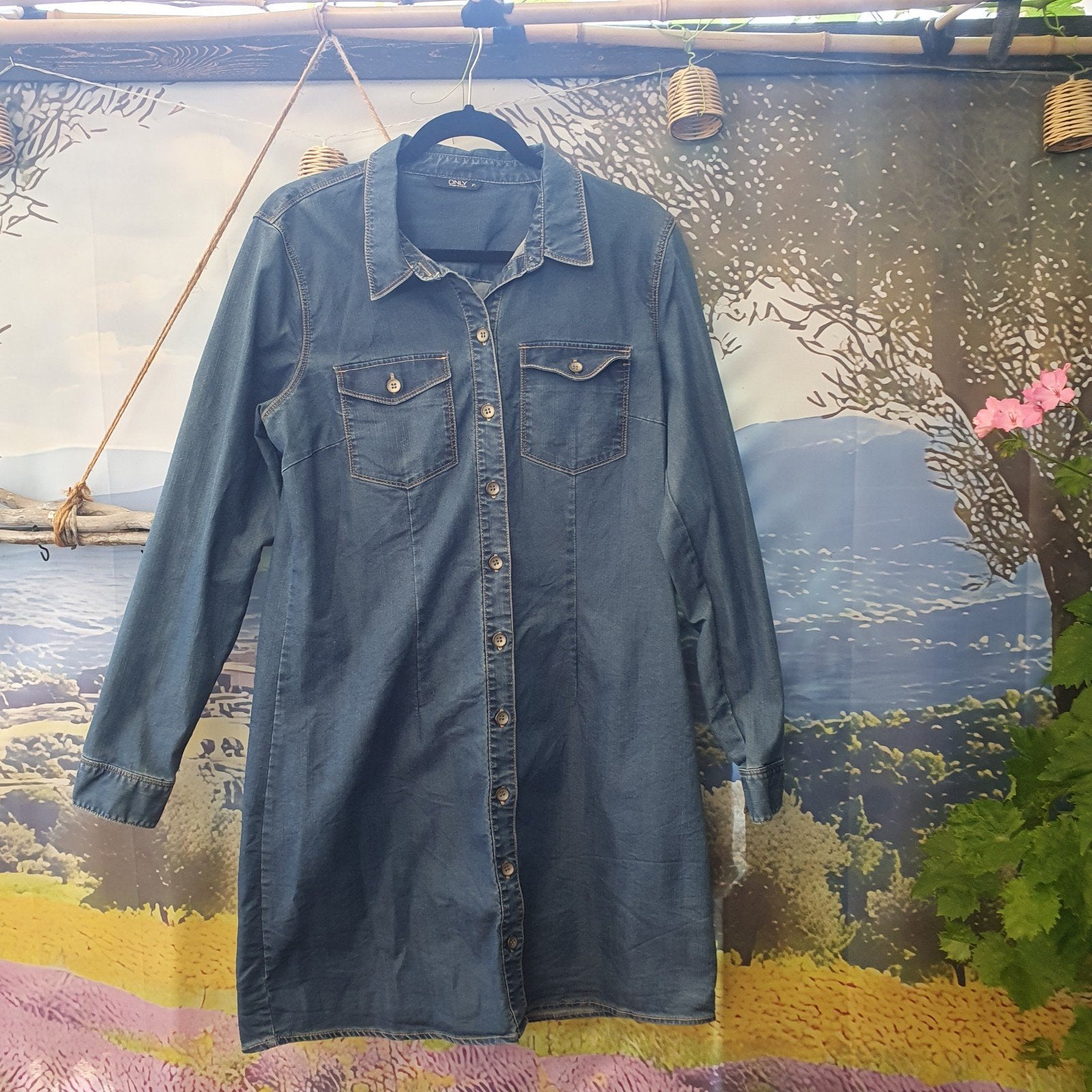 only prachtige spijkerjurkje maat xl, Ophalen of Verzenden, Zo goed als nieuw, Maat 46/48 (XL) of groter, Boven de knie