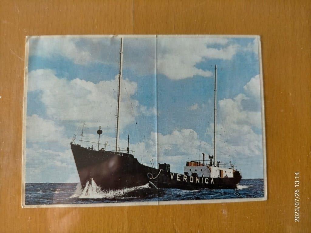 Sticker Veronica zendschip, Ophalen of Verzenden, Zo goed als nieuw, Film, Tv of Omroep