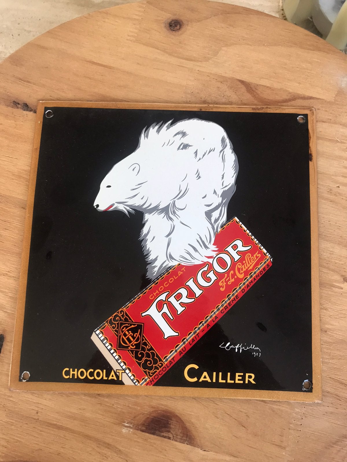 Frigor chocolade emaille bordje, Ophalen of Verzenden, Gebruikt, Reclamebord