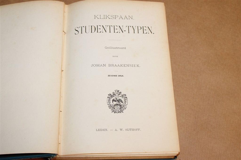 Studenten-typen — Klikspaan, Geïllustreerd, Antiek 1898, Boeken, Ophalen of Verzenden, Gelezen