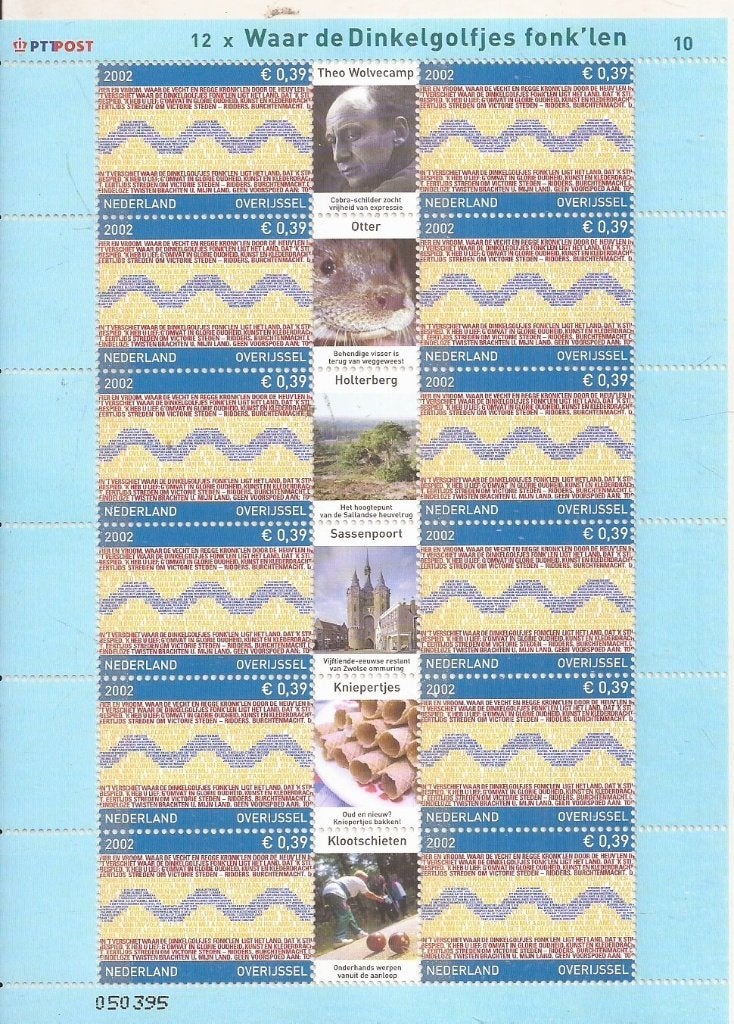 Nederland 2002 Provincievel 10 Overijssel 12x Waar de Dinkel, Postzegels en Munten, Ophalen of Verzenden, Na 1940, Postfris